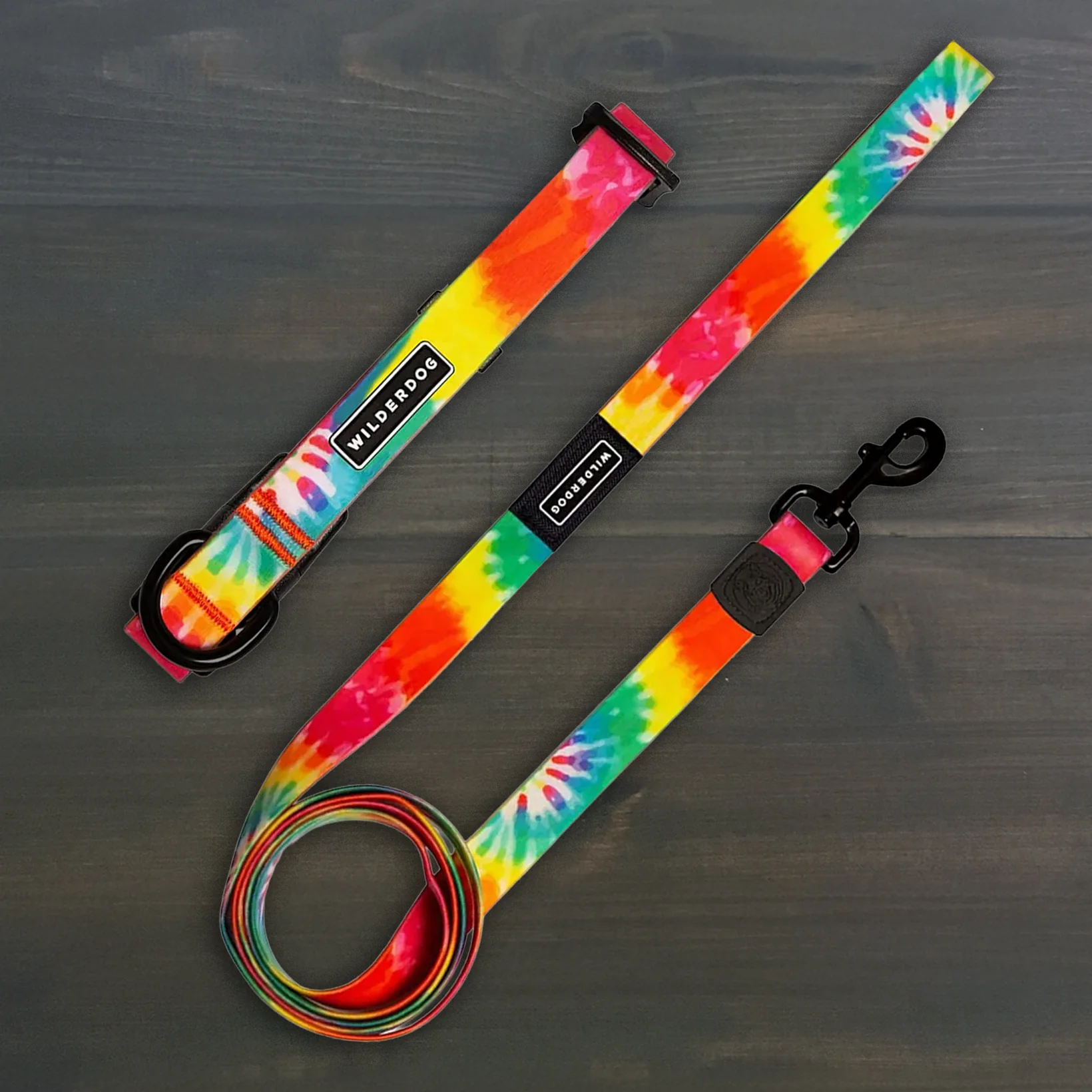 Tie Dye Waterproof Leash + Collar Bundle